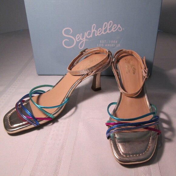 ✨ Seychelles Starboard Metallic Leather Sandals – Rainbow | Size 7.5 ✨ - Picture 5 of 9